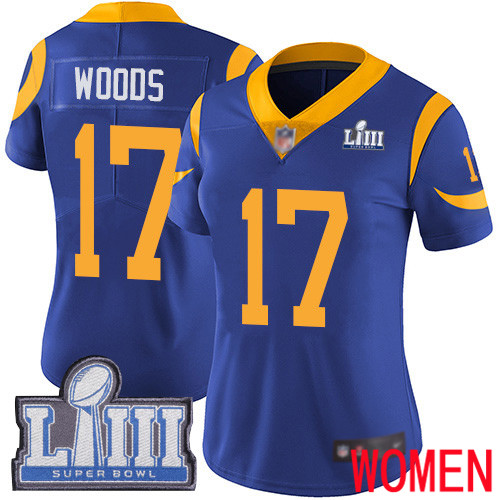 Los Angeles Rams Limited Royal Blue Women Robert Woods Alternate Jersey NFL Football 17 Super Bowl LIII Bound Vapor Untouchable